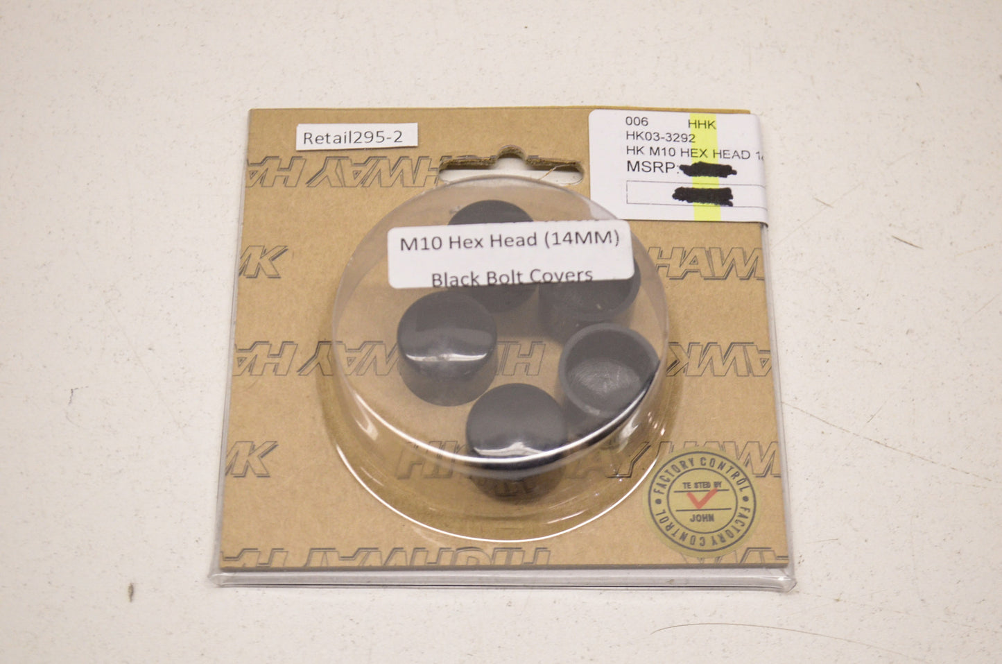 New Highway Hawk M10 Black Hex Head Bolt Covers 5Pk 14mm