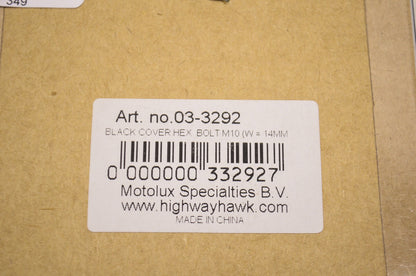 New Highway Hawk M10 Black Hex Head Bolt Covers 5Pk 14mm