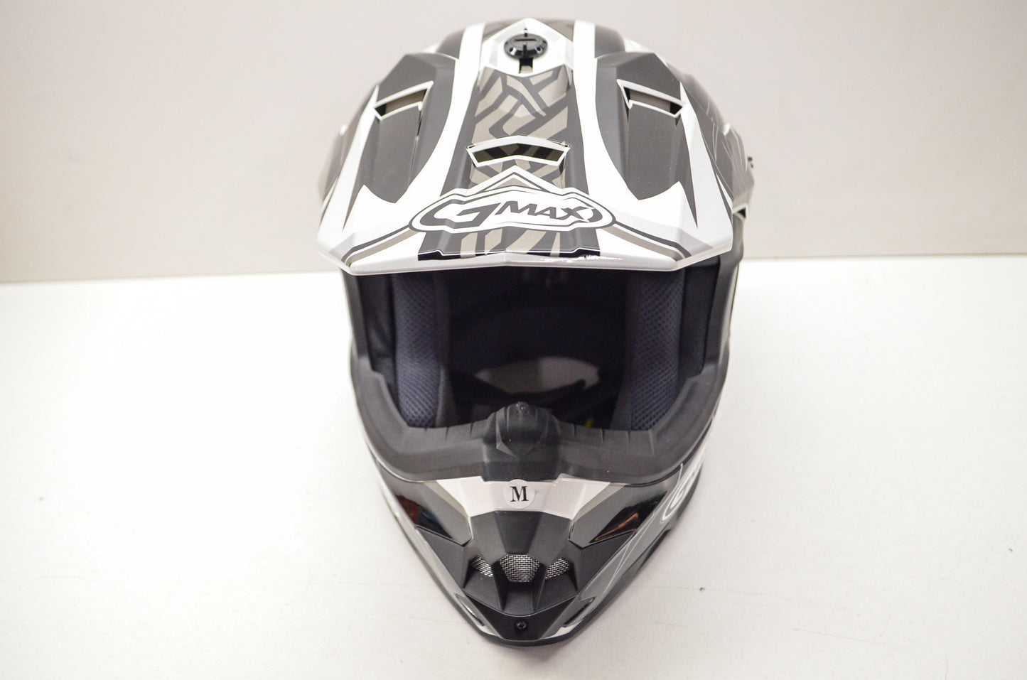 Gmax 3761245, 809305-P, 72-6801M Black White Silver Player Graphic Off Road Helm