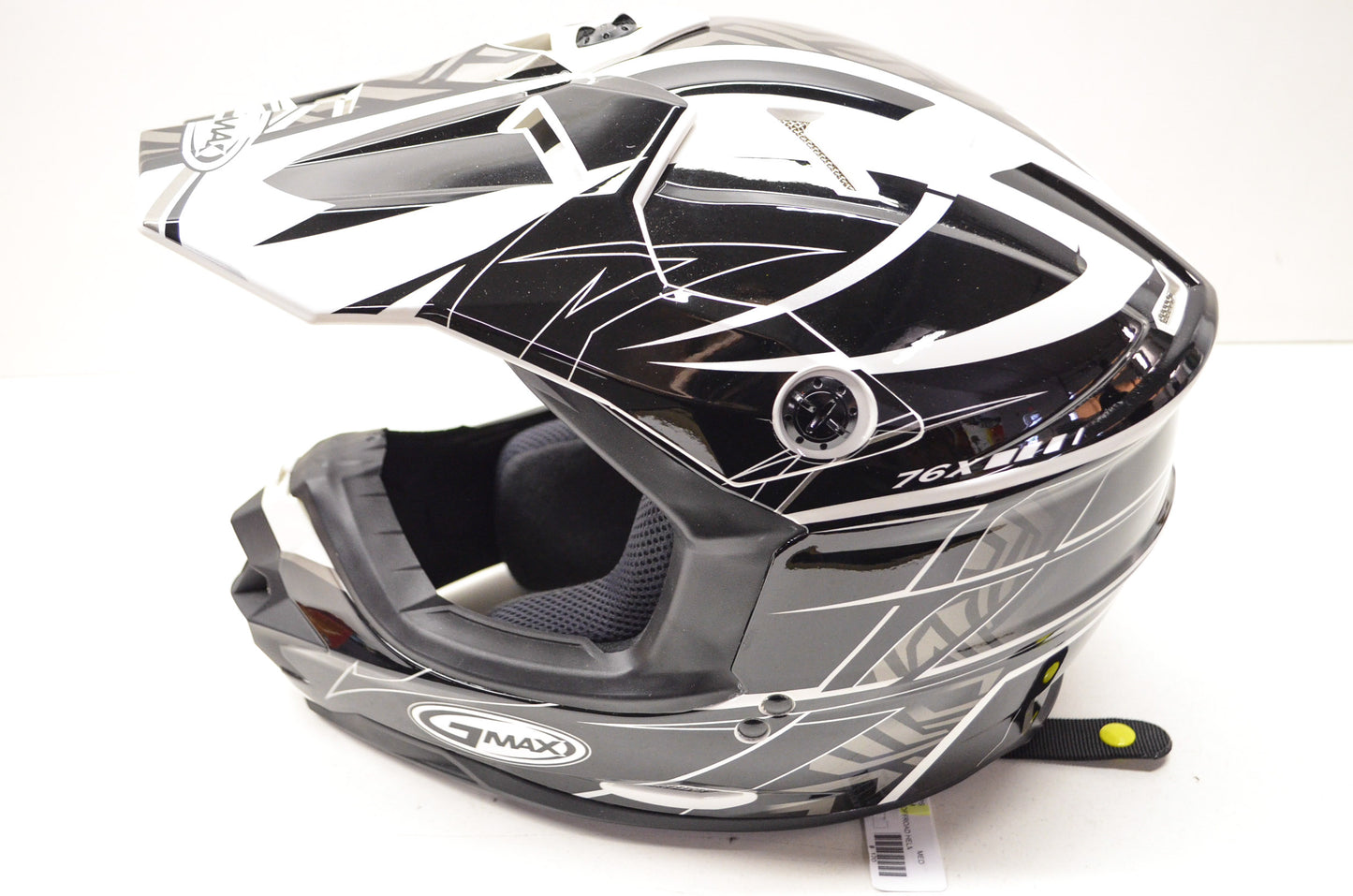 Gmax 3761245, 809305-P, 72-6801M Black White Silver Player Graphic Off Road Helm