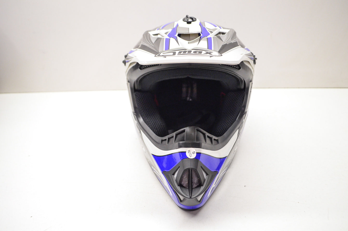 Gmax 814480-B, 846210, 72-6603YS White Blue Off Road Core TC-1 Helmet Youth Smal