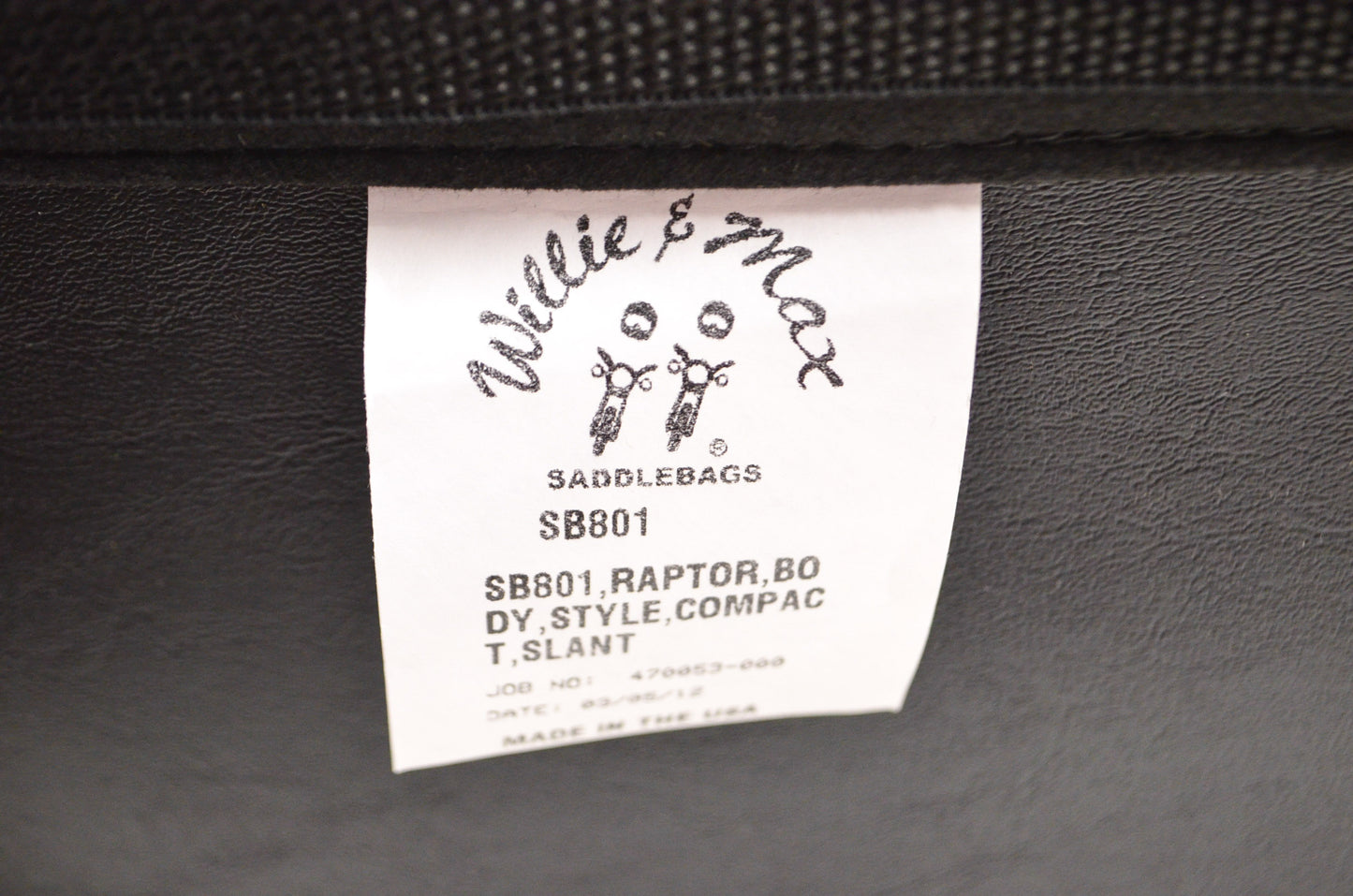 New Willie & Max Raptor Compact Slant Saddlebag Set