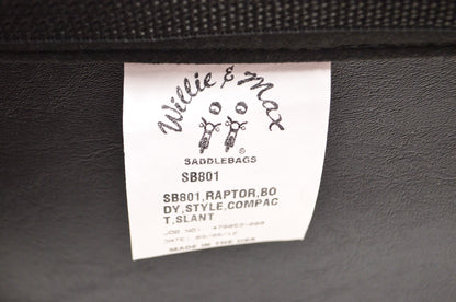 New Willie & Max Raptor Compact Slant Saddlebag Set