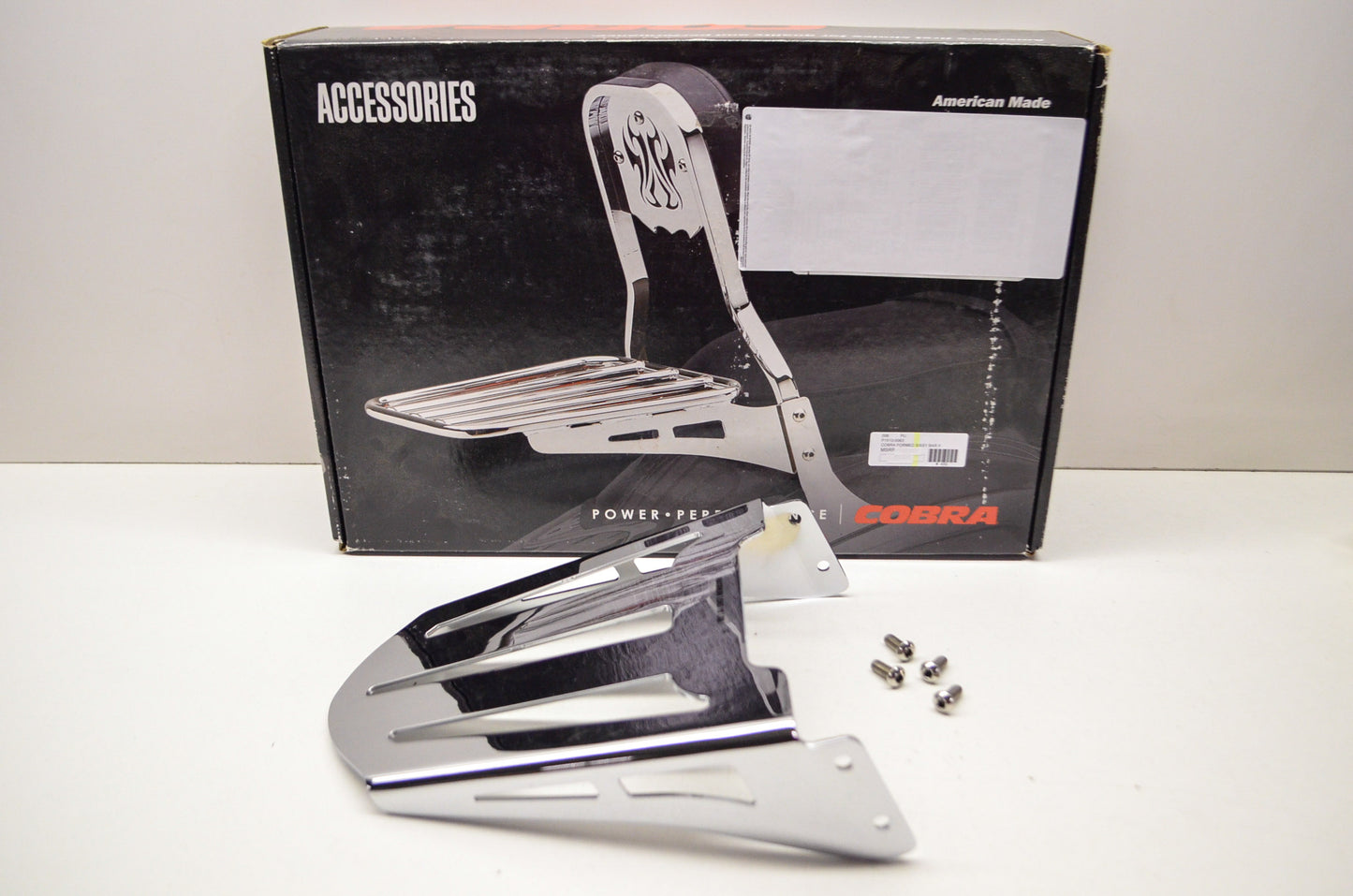 New Cobra Chrome Formed Sissy Bar Rack
