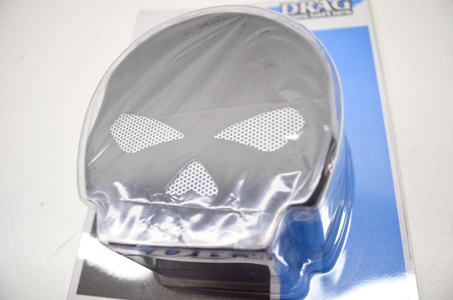 New Drag Specialties Black Skull Silhouette Horn Cover Dyna Softail XL