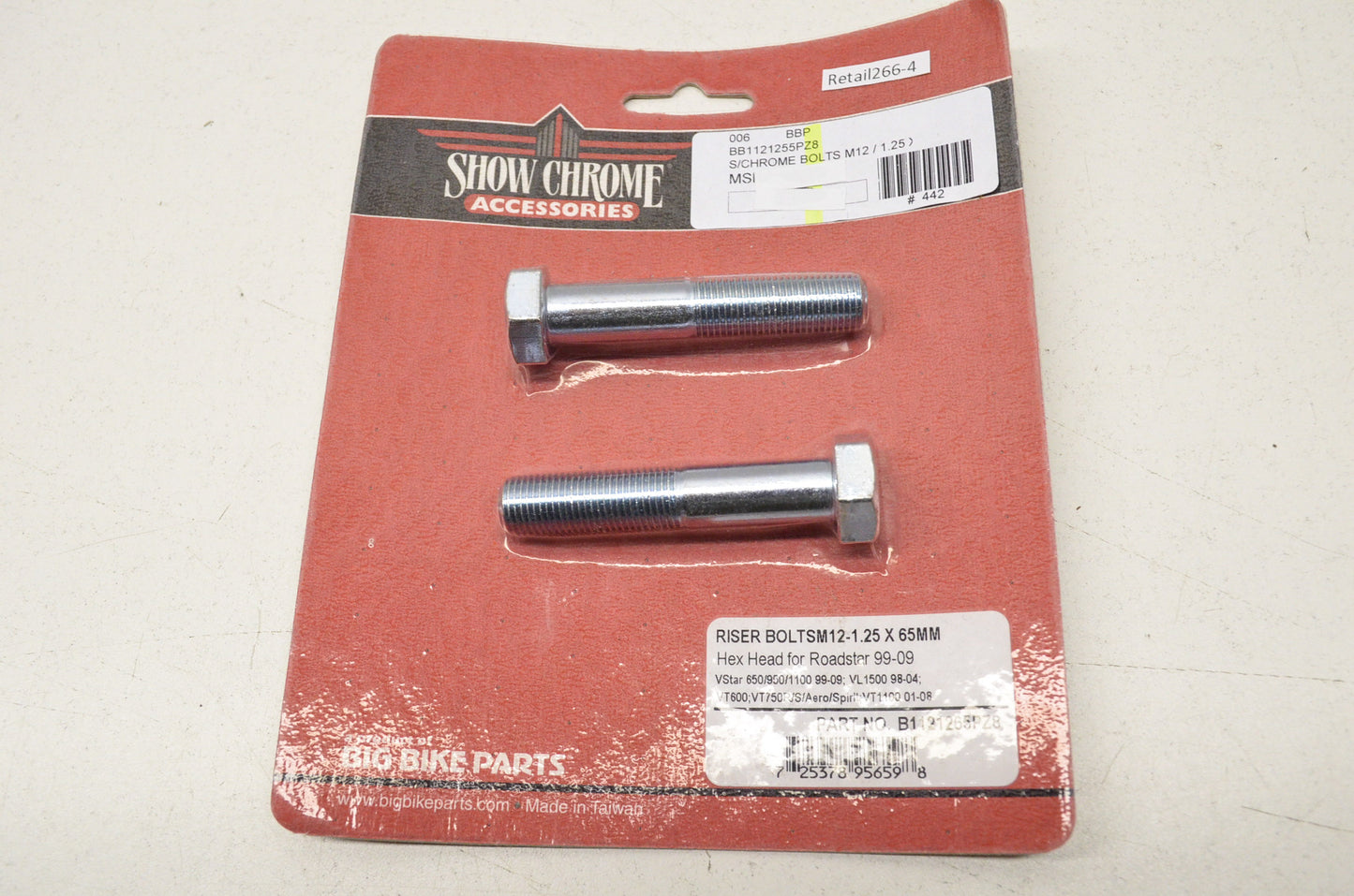 Accessories Riser Bolt Set M12-1.25 x 65mm Roadstar Vstar VL VT NOS