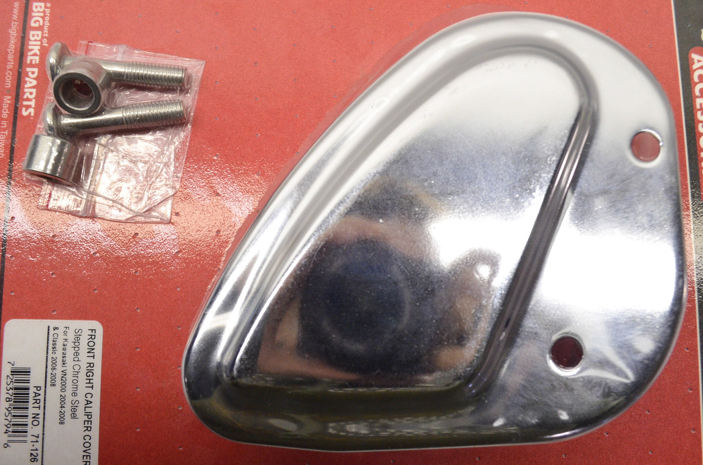 Accessories Stepped Chrome Steel Front Right Caliper Cover Kawasaki NOS