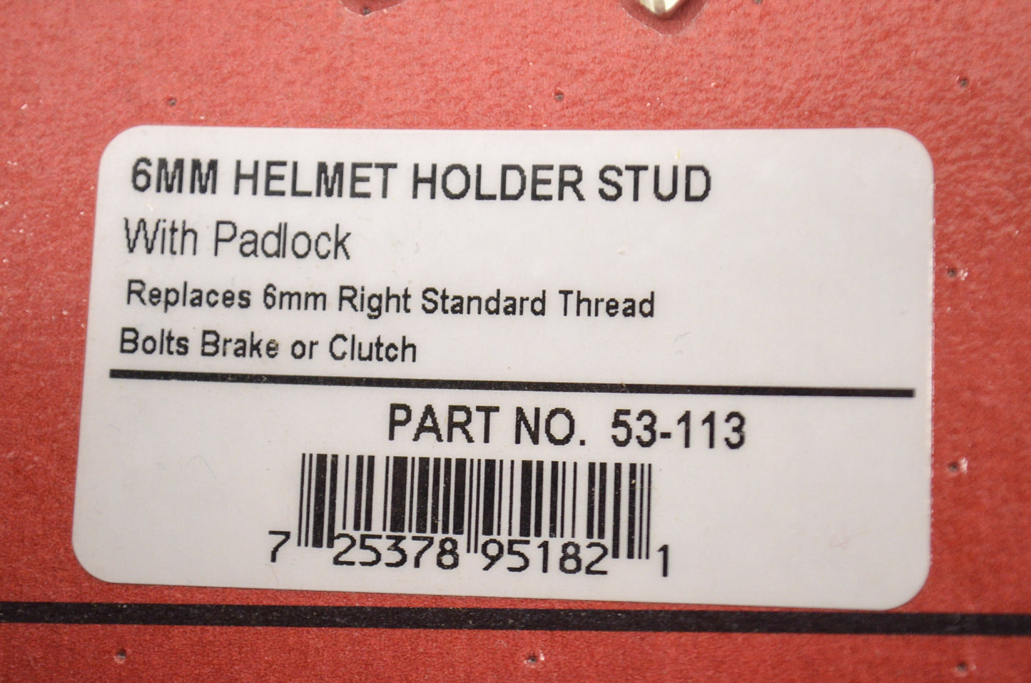 Accessories 6MM Helmet Holder Stud W/ Padlock NOS