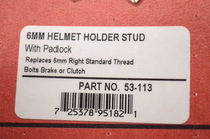 Accessories 6MM Helmet Holder Stud W/ Padlock NOS