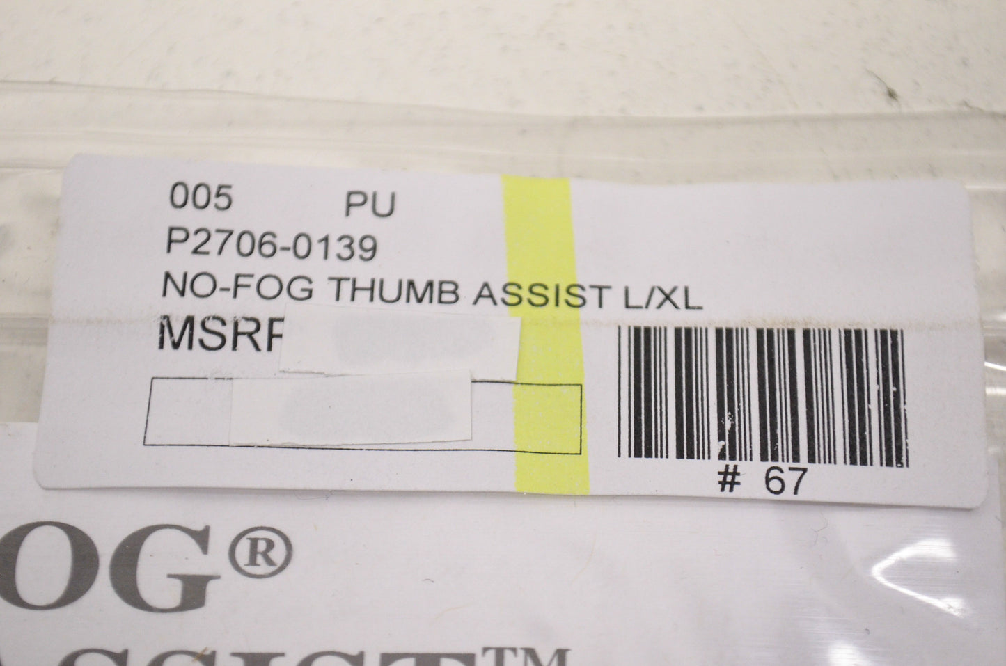 New No Fog Thumb Assist L/XL