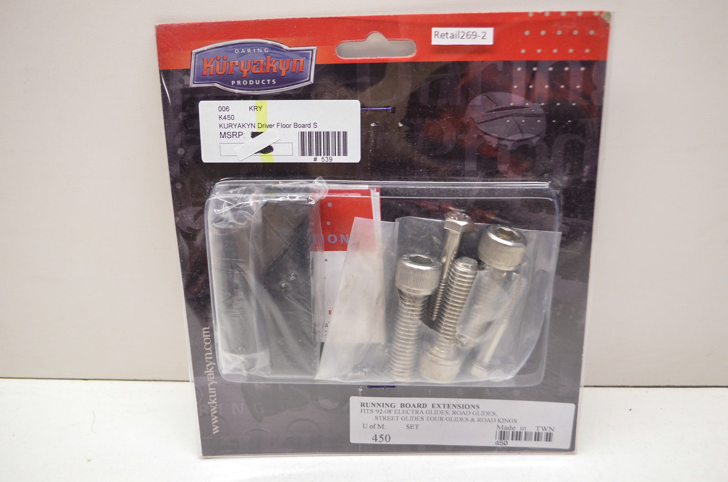 Driver Floor Running Board Extension Kit 92-08' Glides Road King NOS