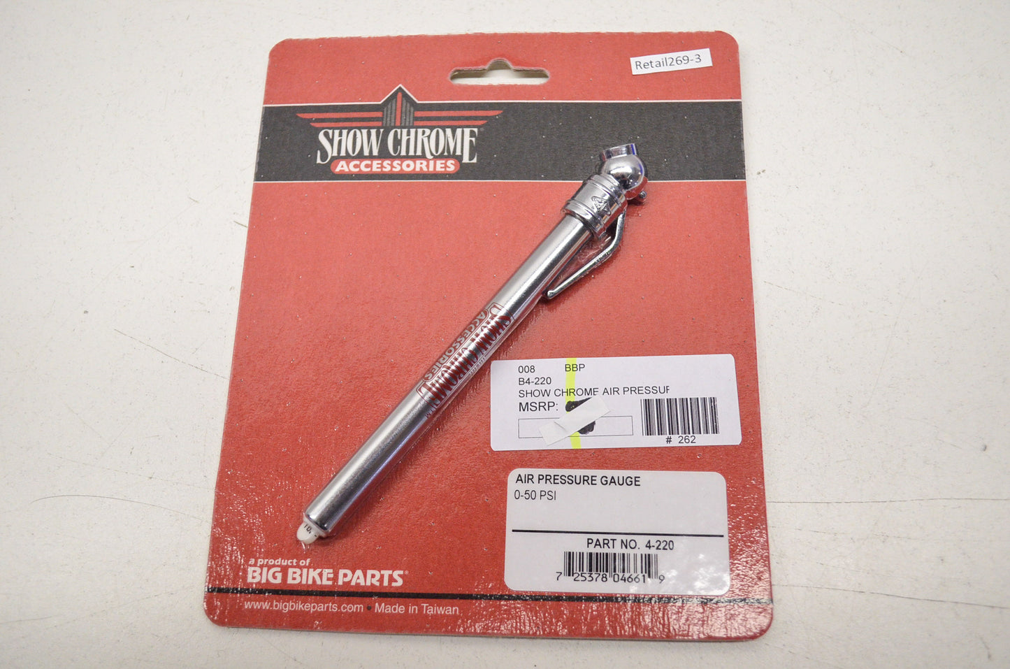 New Show Chrome Air Pressure Gauge 0-50 PSI