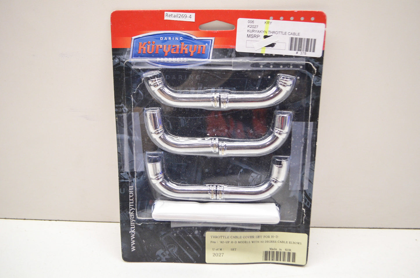 New Kuryakyn Throttle Cable Cover Set Harley 82-UP W/ 90 Degree Cable Elbows