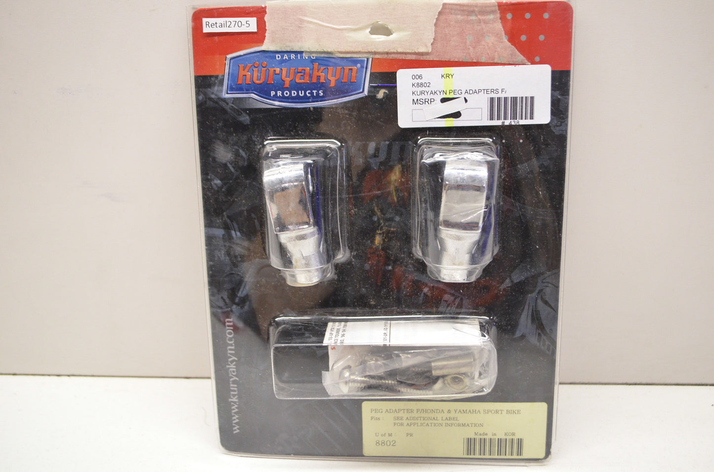 New Kuryakyn Peg Adapter Kit Honda Yamaha Sport Bike