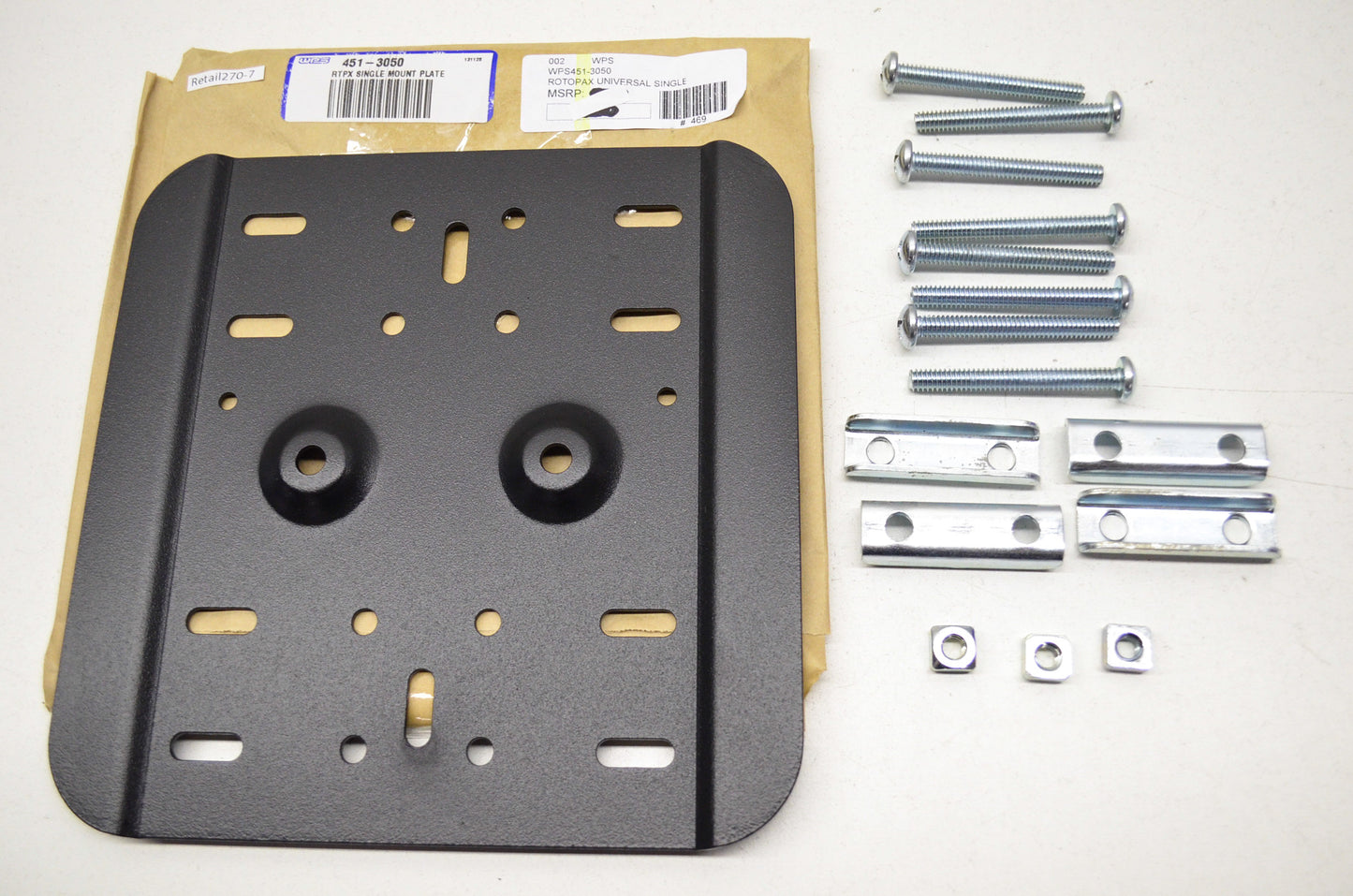 Rotopax Universal Single Mount Plate W/ Hardware NOS