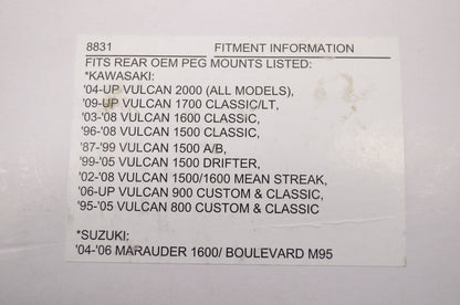 New Kuryakyn Rear Peg Adapter Set Kawasaki Vulcan