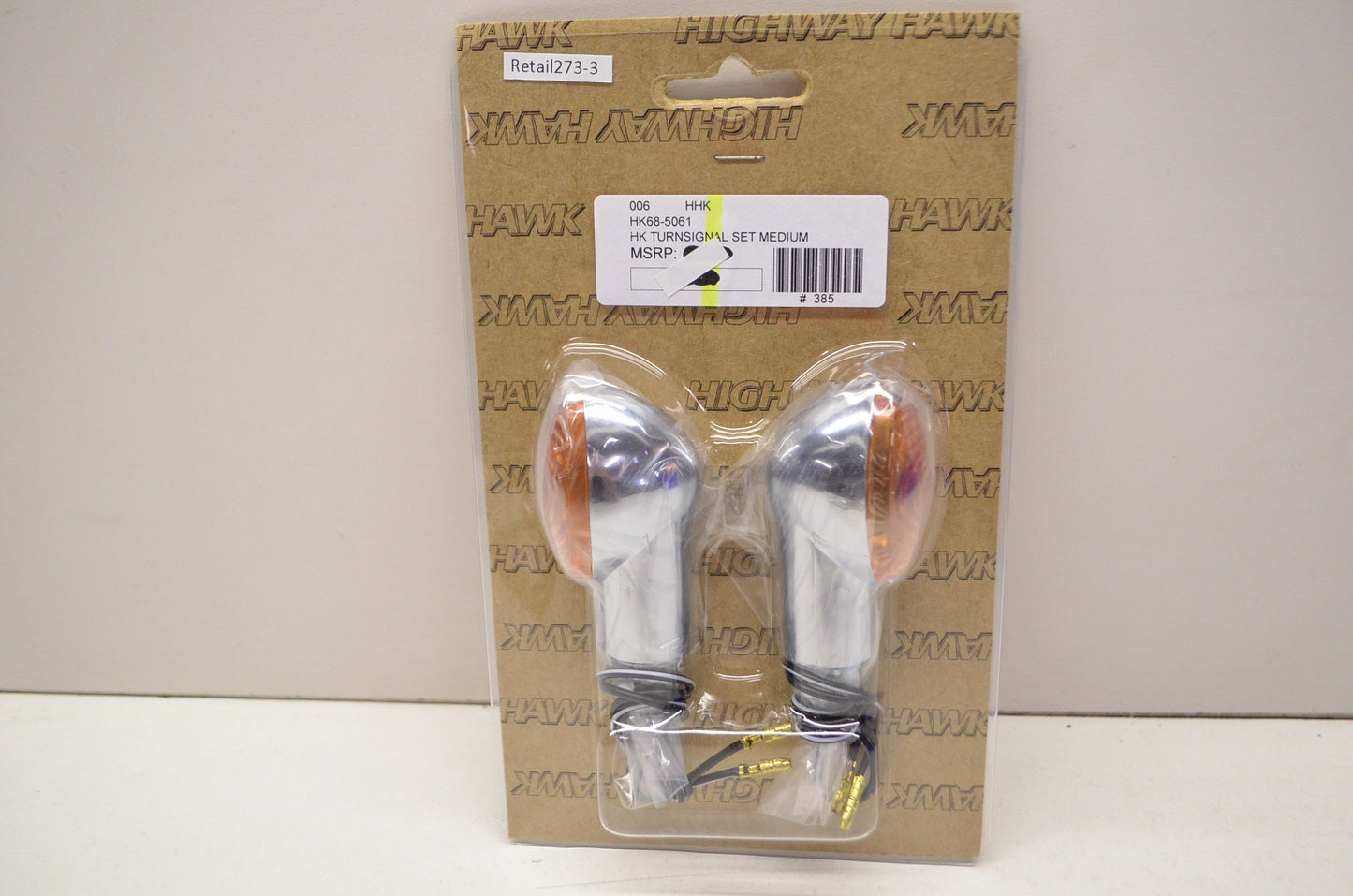 New Highway Hawk Medium Chrome Cat Eye Turn Signal Set