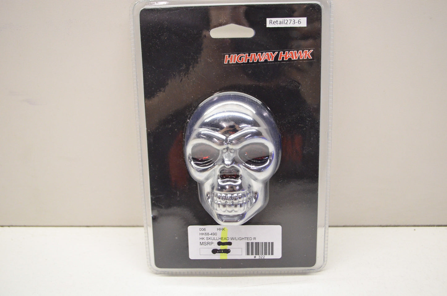 Skull Head W/ Red Light Up Eyes NOS