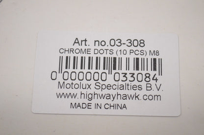 M8 Allen Head Chrome Dots 10 PC Set NOS