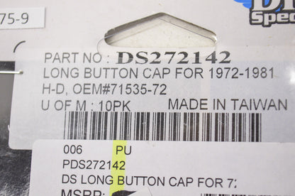 Long Button Caps 10 Pk 72-81 Harley Davidson NOS