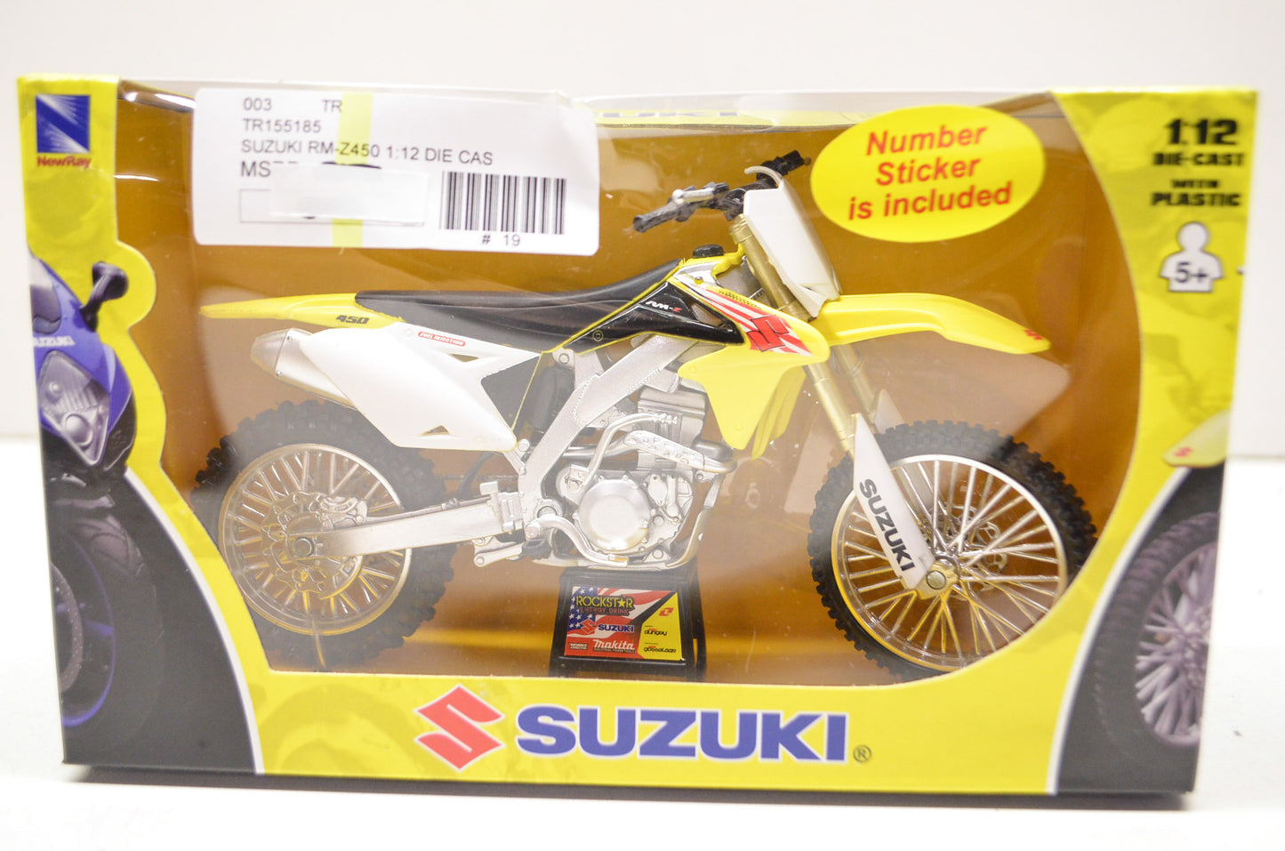 New NewRay Suzuki Dirt Bike RMZ450 Model 1:12 Die Cast