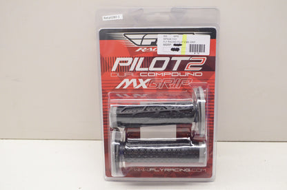 New Fly Racing Pilot 2 Dual Compound MX Grip Set Grey Black