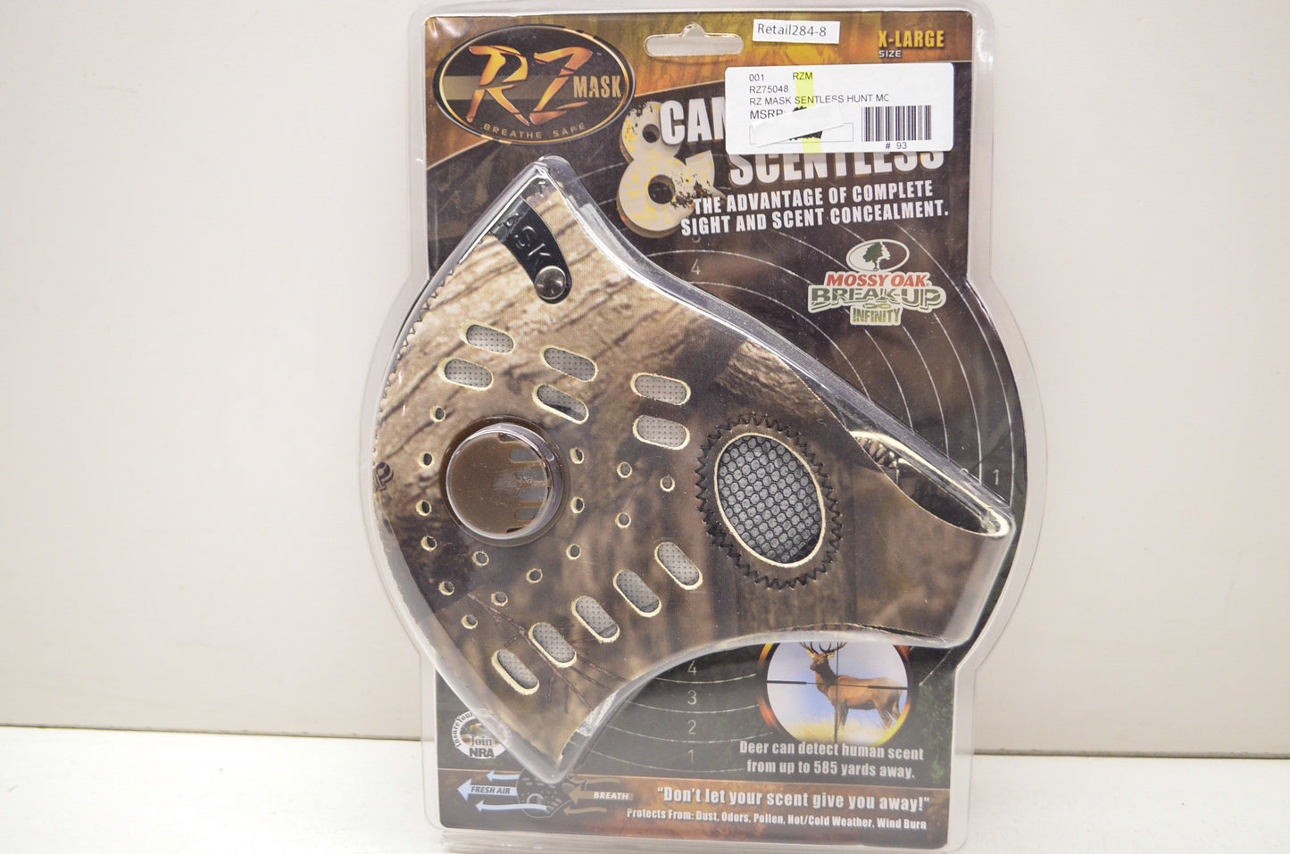 New RZ Mask Camo XL Sentless Hunting Mask W/ Filters & Storage Bag