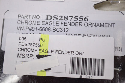 New Drag Specialties Chrome Eagle Fender Ornament W/ Gold Detailing