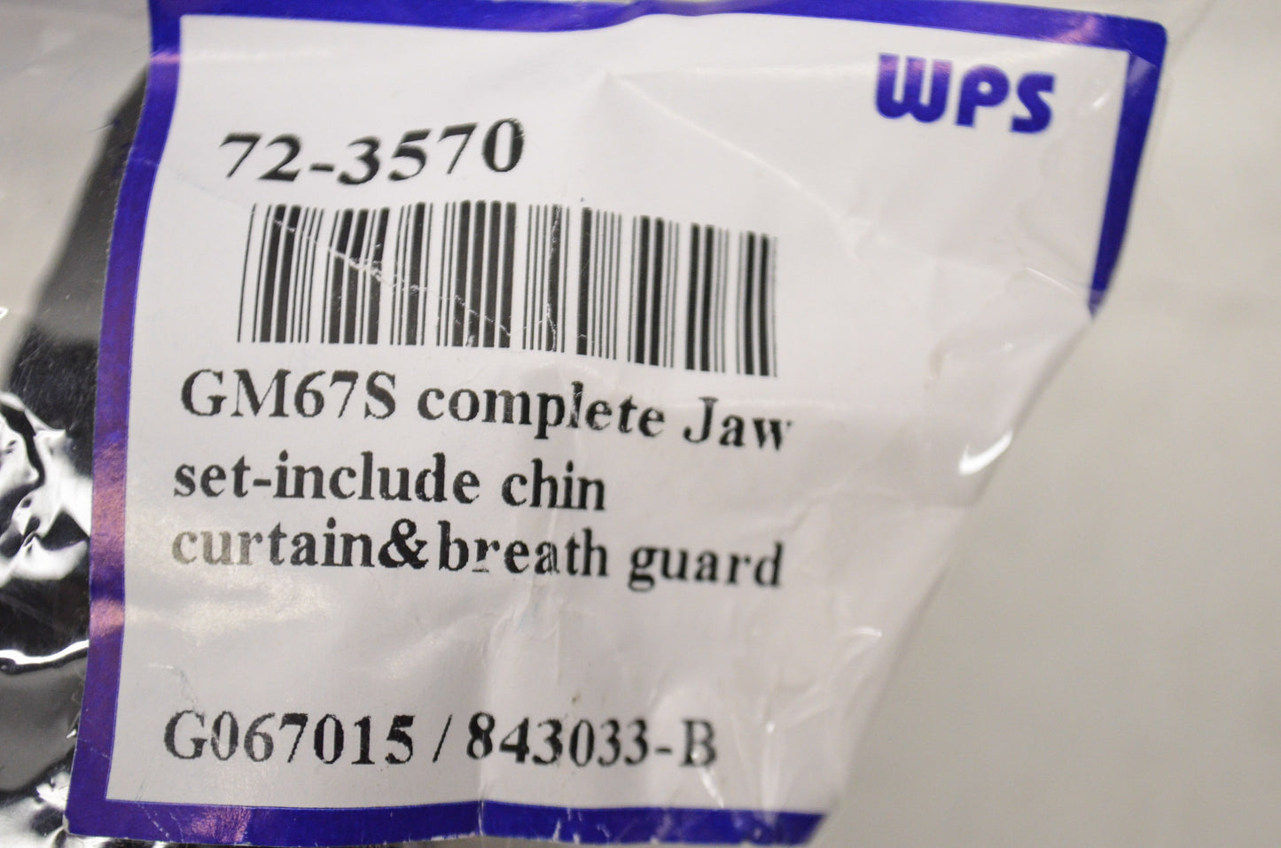 GM767S Complete Jaw Set W/ Chin Curtain & Breath Guard NOS