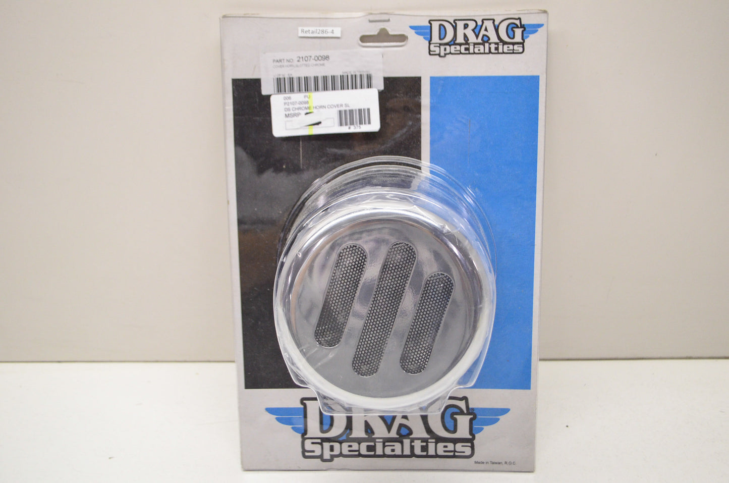 New Drag Specialties Slotted Chrome Horn Cover 4 5/8'