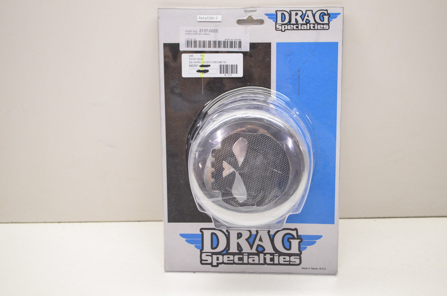 New Drag Specialties Chrome Skull Horn Cover 91-12