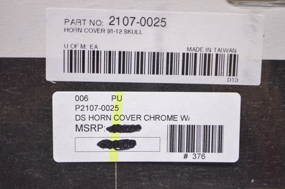 New Drag Specialties Chrome Skull Horn Cover 91-12