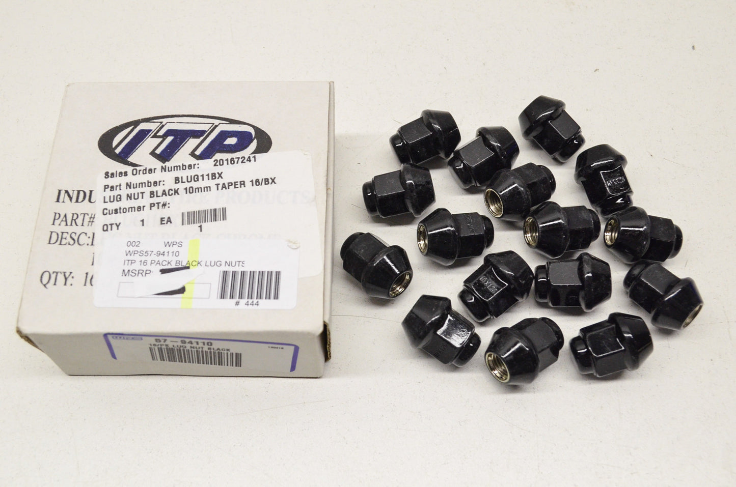 New ITP Black 10MM Taper Lug Nuts QTY 16 10x1.25