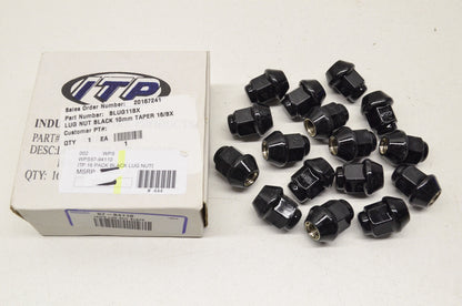 New ITP Black 10MM Taper Lug Nuts QTY 16 10x1.25