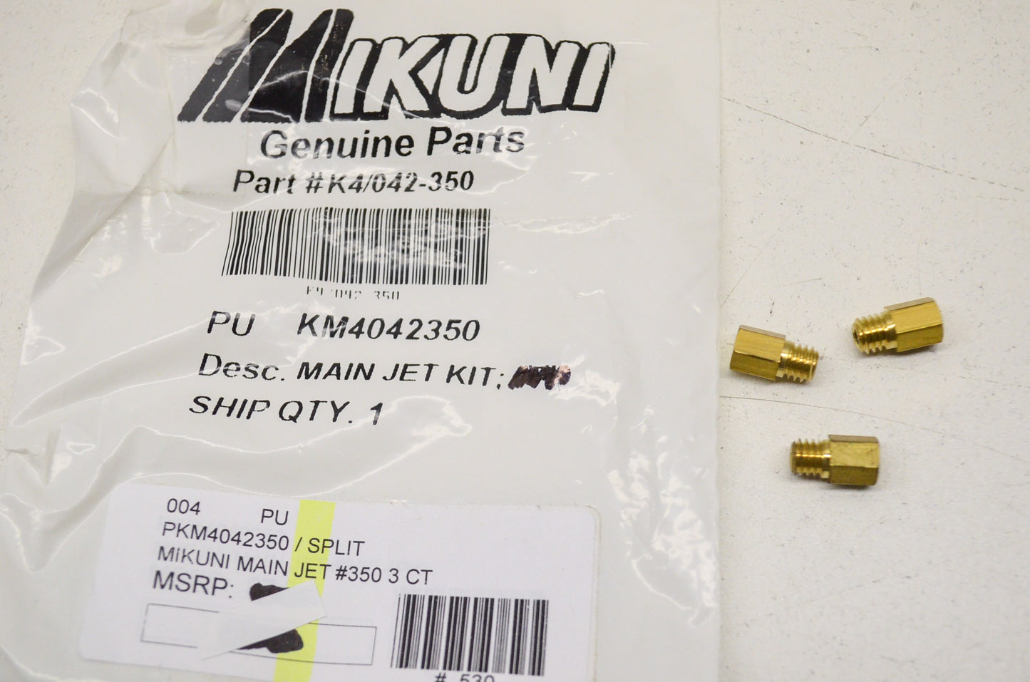 New Mikuni Main Jet #350 3Pk