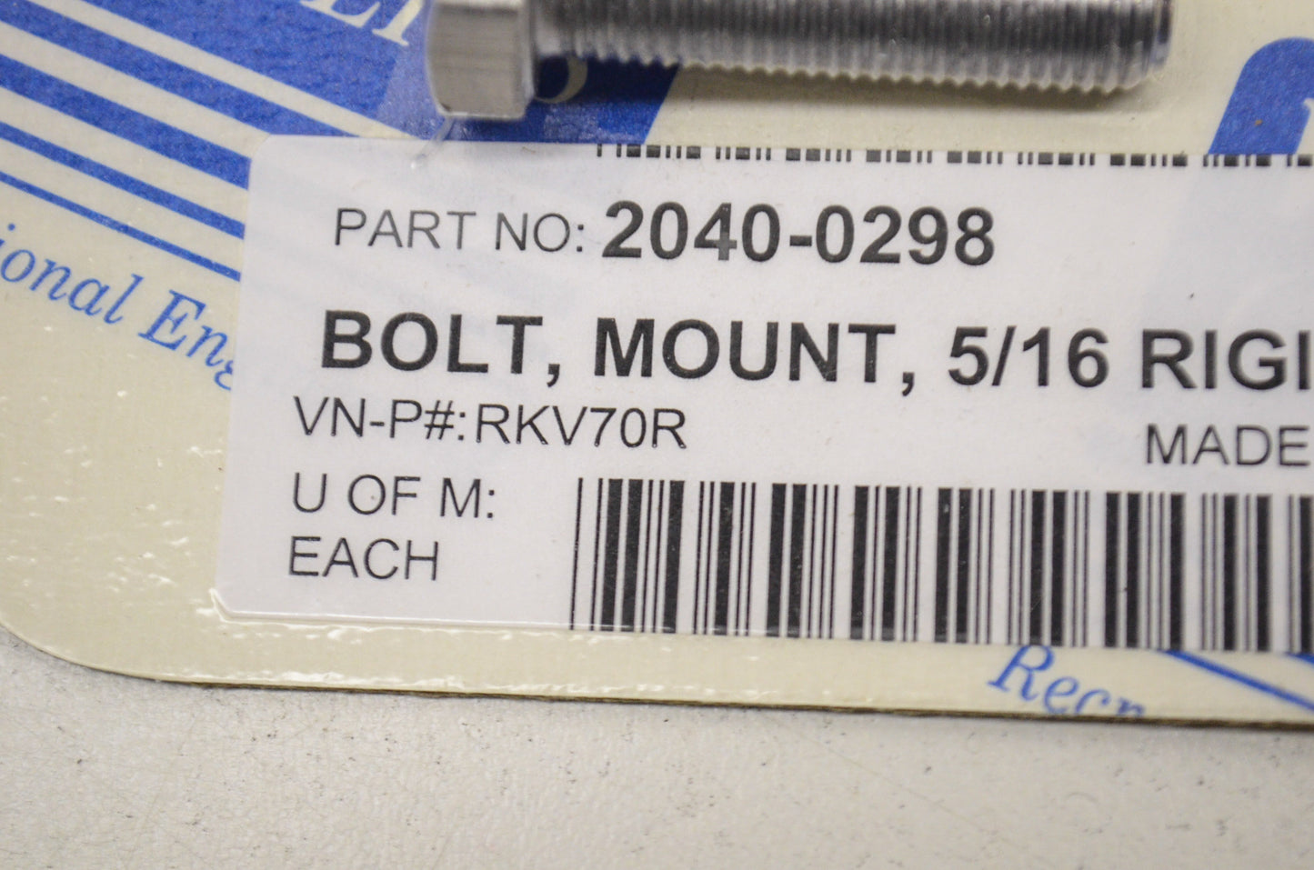 New Weekend Concepts Mount Bolt 5/16 Rigid