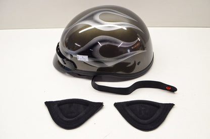 AFX 0103-0474, FX-70 Helmet Dark Silver & Black Flames Large 23.5/8-24in NOS