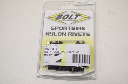 Sportbike Nylon Push Rivets Sz M6 10 Pack Qty 10 NOS