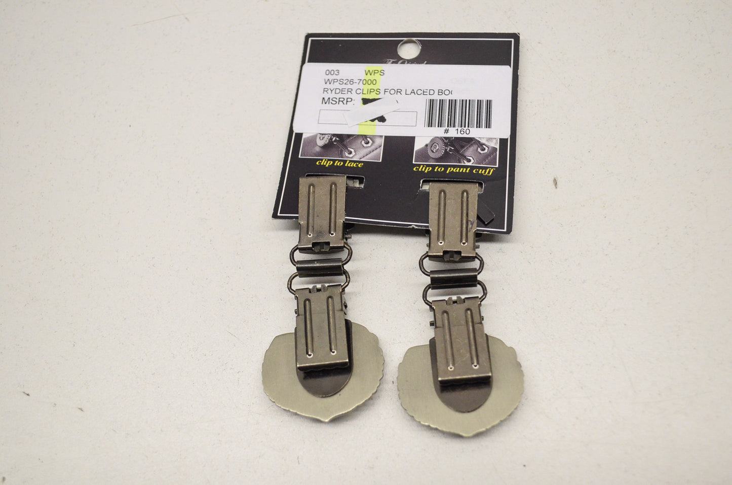 Front Boot Lace Clip Pair Skull & Bones NOS
