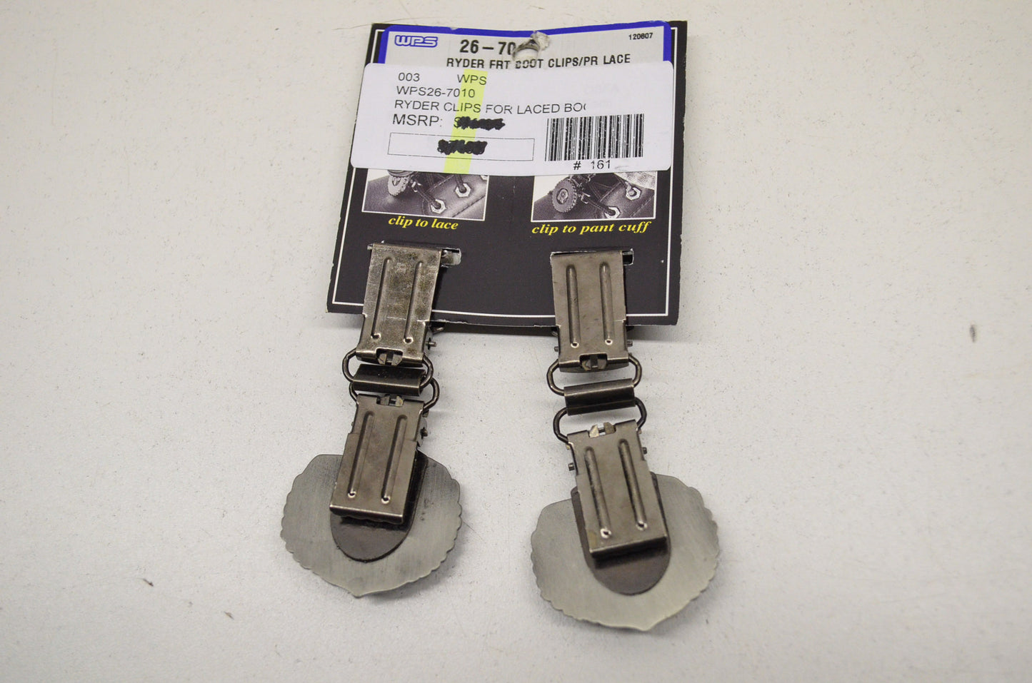 Front Boot Lace Clip Pair Skull & Wings NOS