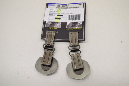 Front Boot Lace Clip Pair Skull & Wings NOS