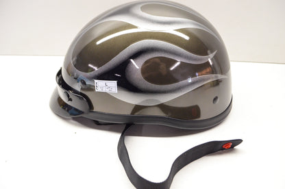 AFX 0103-0474, FX-70 Helmet Dark Silver & Black Flames Large 23.5/8-24in NOS
