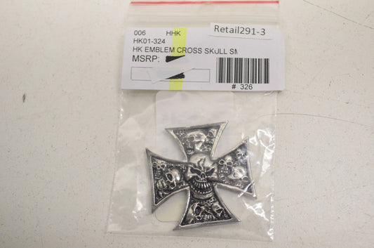 New Highway Hawk XS Cross Skulls Emblem 1.5x1.5in