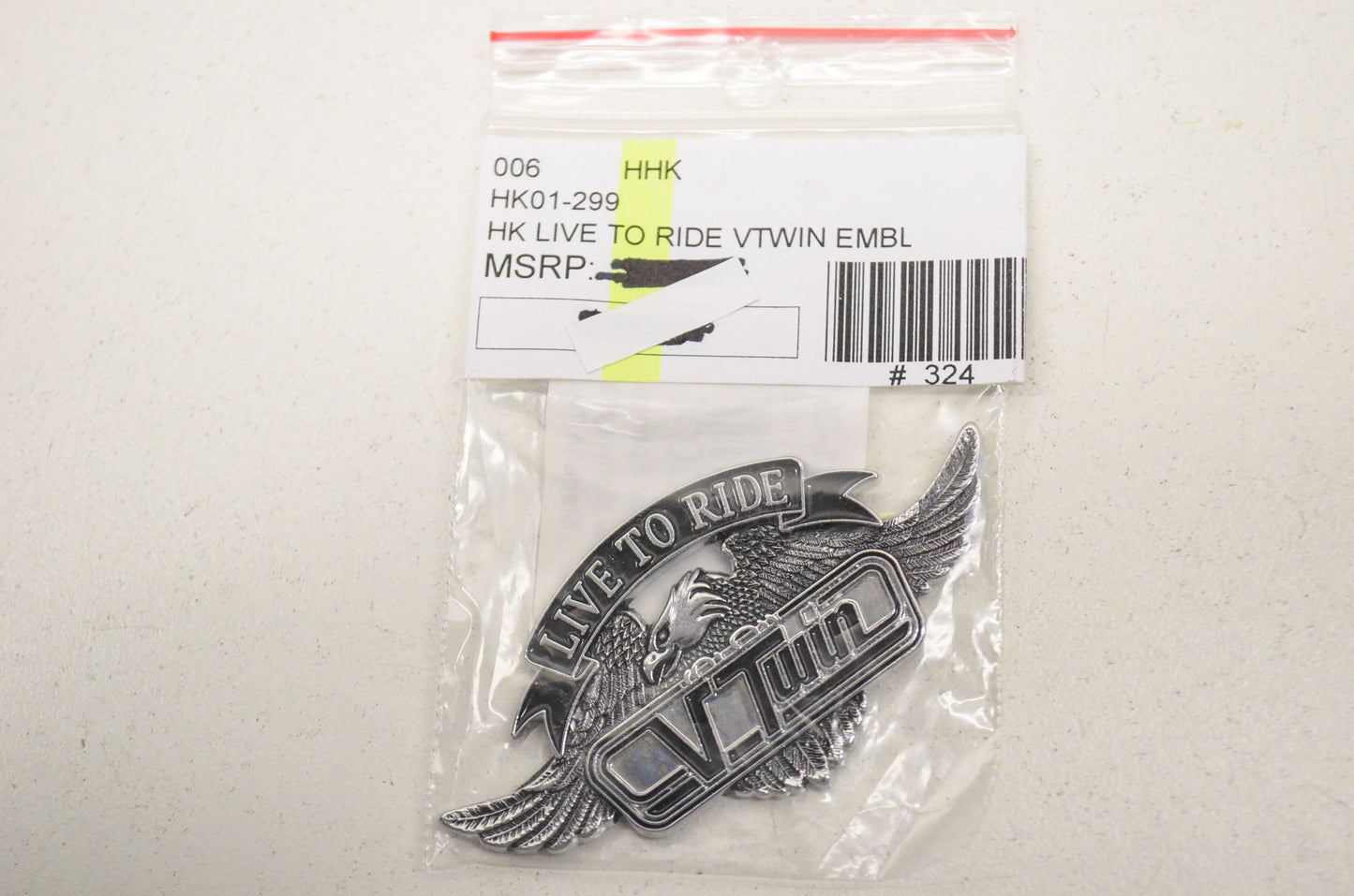 New Highway Hawk Small Live To Ride V Twin Emblem 2.5x1.25in