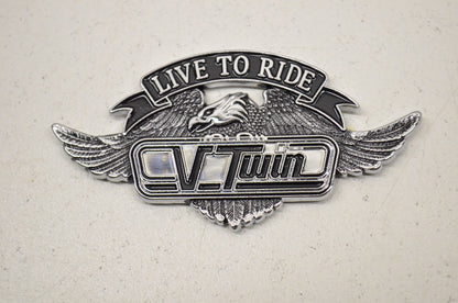 New Highway Hawk Small Live To Ride V Twin Emblem 2.5x1.25in