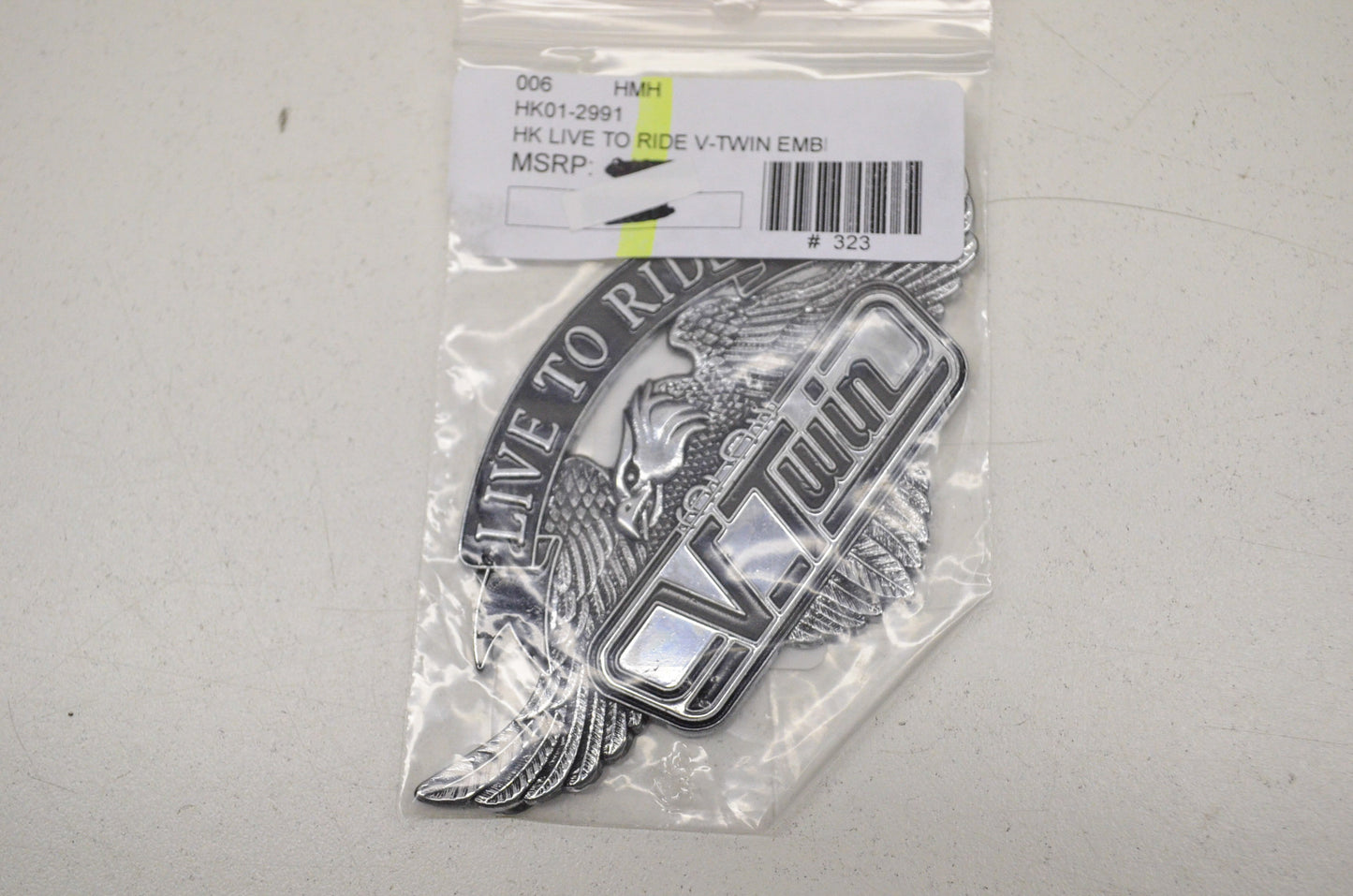 New Highway Hawk Large Live To Ride Emblem 4.25x2.25in