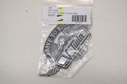 New Highway Hawk Large Live To Ride Emblem 4.25x2.25in