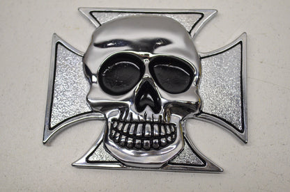 New Highway Hawk Large Cross & Skull Emblem 3x2.5in