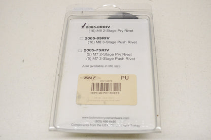 Sportbike & ATV Nylon Reusable Pry Rivets Sz M8 10 Pack 2005-Orriv NOS