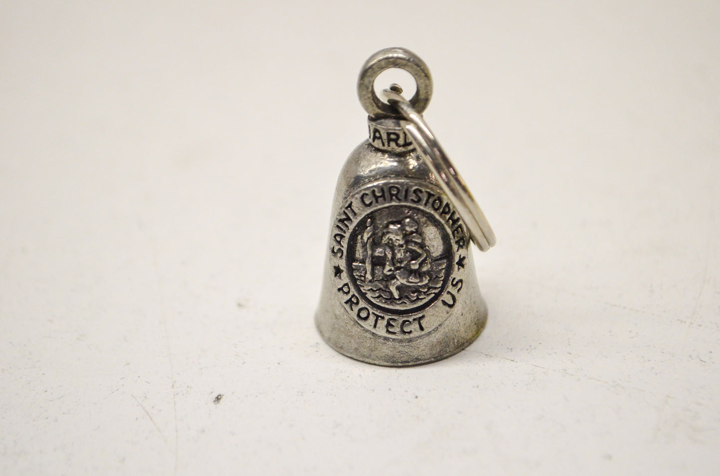 New Guardian Bell Saint Christopher Bell W/ Velvet Bag